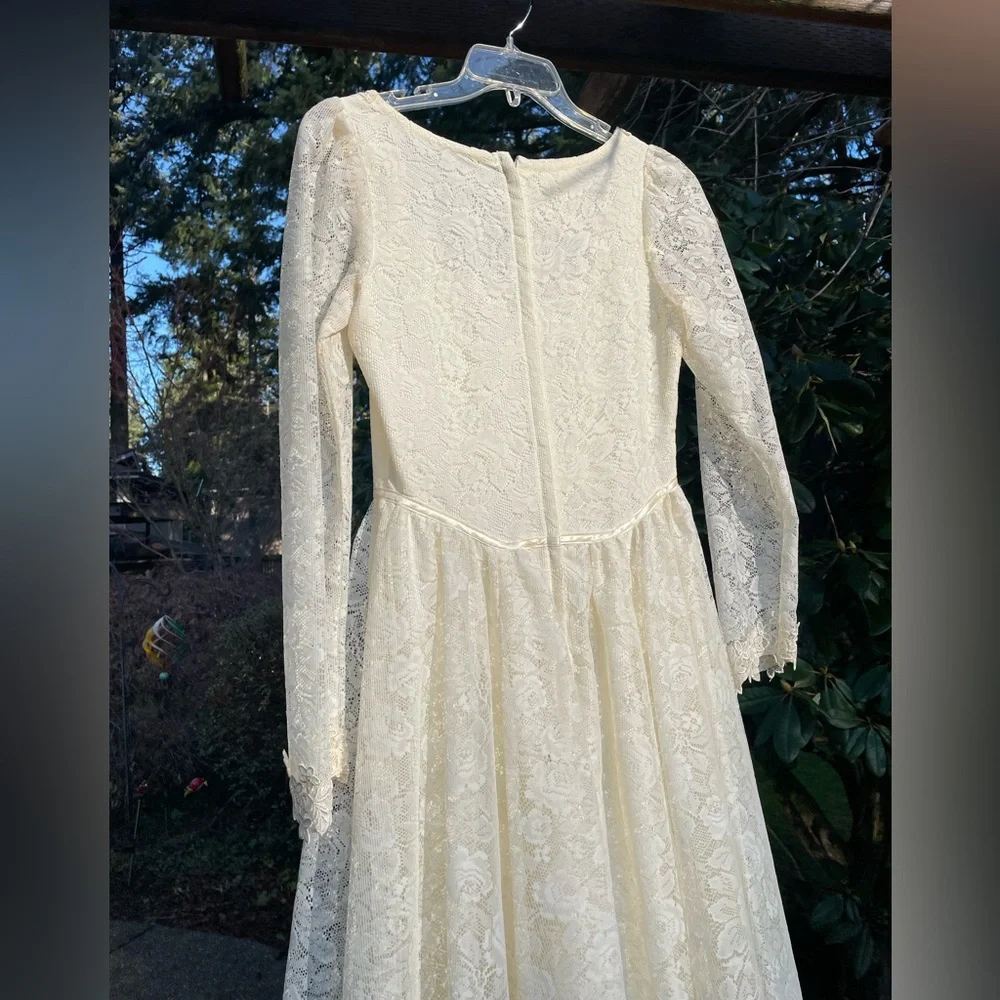 VTG 70s Gunne Sax Romantic Renaissance Bridal Collection Lace Wedding Dress sz11 - Picture 9 of 15